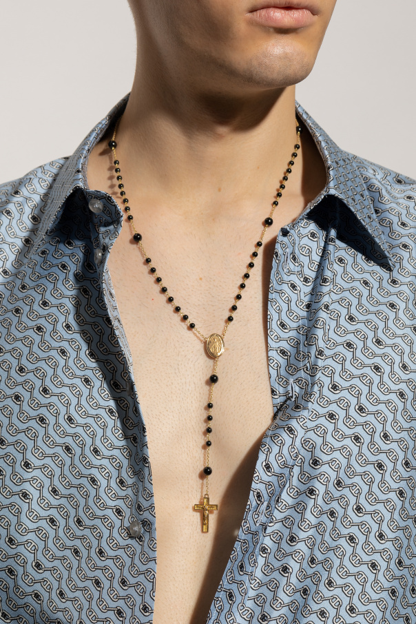 KIM DOLCE&GABBANA Rosary necklace with crystal rhinestones